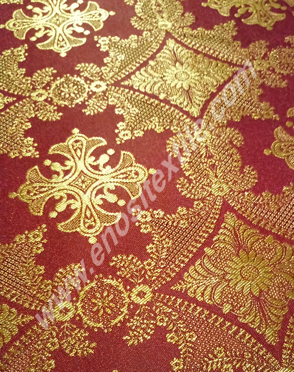 KL-001 Claret Red-Gold Brocade Fabrics